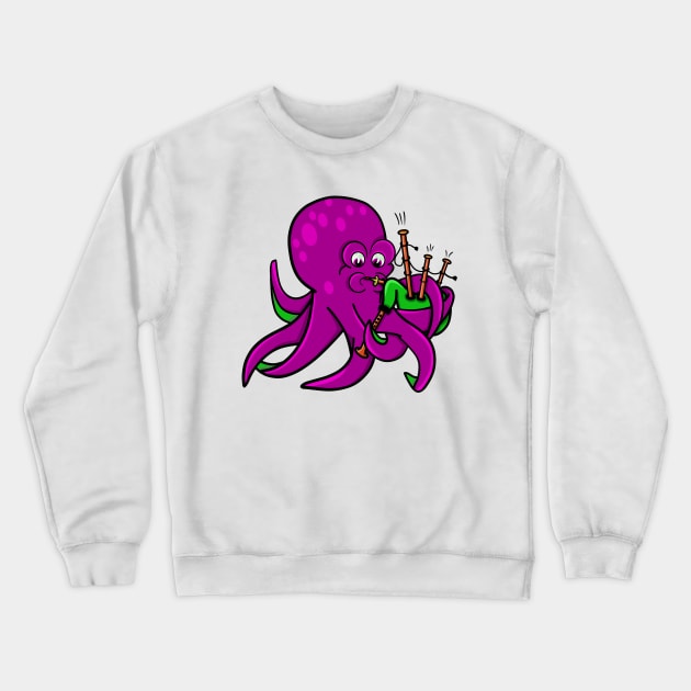 Octopus Bagpipes Crewneck Sweatshirt by mailboxdisco